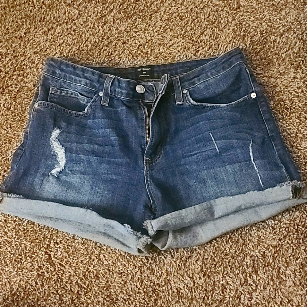Just Black Distressed Jean shorts